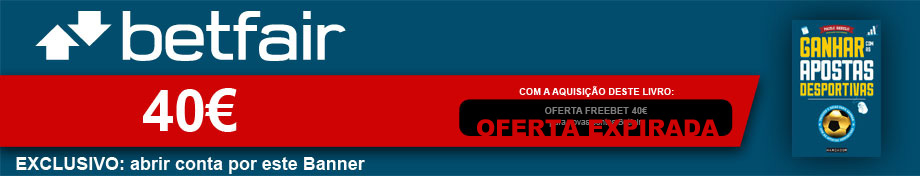 Abrir conta Betfair por aqui para ter acesso ao bónus de 40€ do Livro Abrir conta Betfair por aqui para ter acesso ao bónus de 40€ do Livro